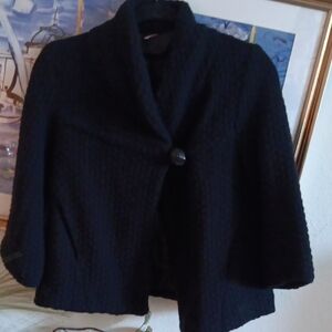 Free People Chic Black Buttoned Jacket